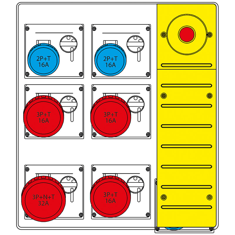 SCAME PARRE SPA - SCA657.8936-024 MBOX3 MORSETT.+EMERGENZA PR. S/FUSIBILI