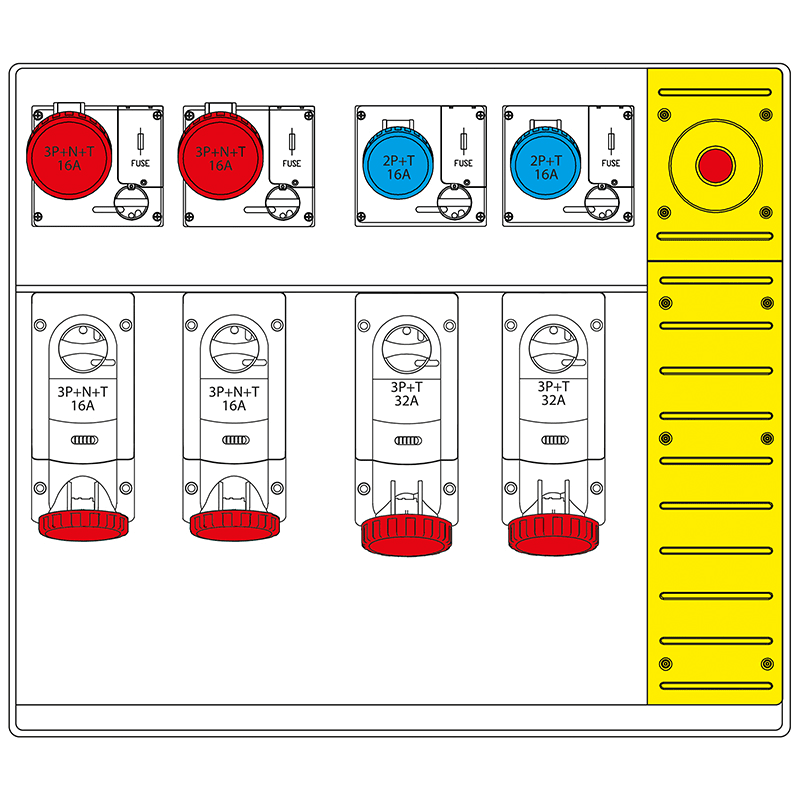 SCAME PARRE SPA SCA658.6958-094 MBOX5 MORSETTIERA+EMERGENZA PRESE C/FUS.