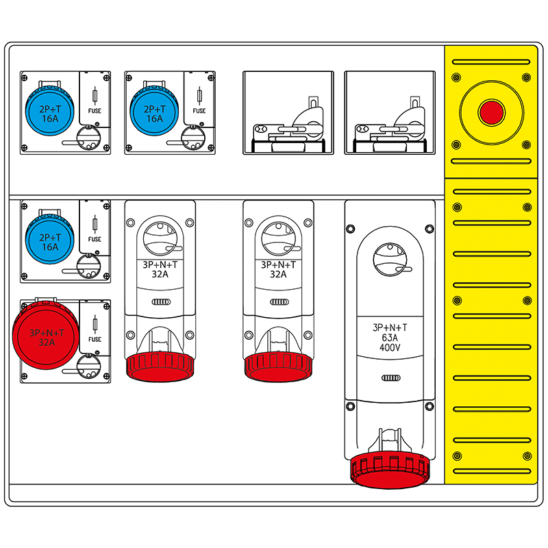 SCAME PARRE SPA - SCA658.6959-1096 MBOX5 MORSETTIERA+EMERGENZA PRESE C/FUS.