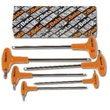 BM SPA - BMM000960694 Serie di chiavi maschio esagonale piegate con estremità sferica ed impugnatura di manovra cromate