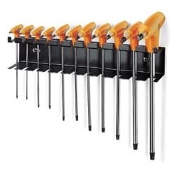 BM SPA - BMM000970840 Serie di 11 chiavi maschio piegate con impugnatura per viti con impronta Torx® con supporto