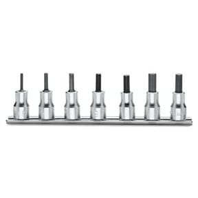 BM SPA - BMM009100503 Serie di 7 chiavi a bussola maschio esagonale (art. 910PE) su supporto