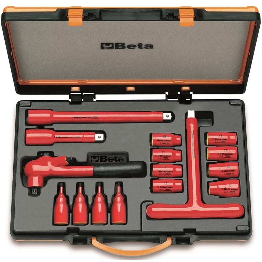 BM SPA - BMM009100917 8 chiavi a bussola poligonali 4 chiavi a bussola esagonali maschio e 4 accessori