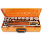 BM SPA - BMM009280955 Assortimento di 12 chiavi a bussola esagonali e 5 accessori in cassetta di lamiera