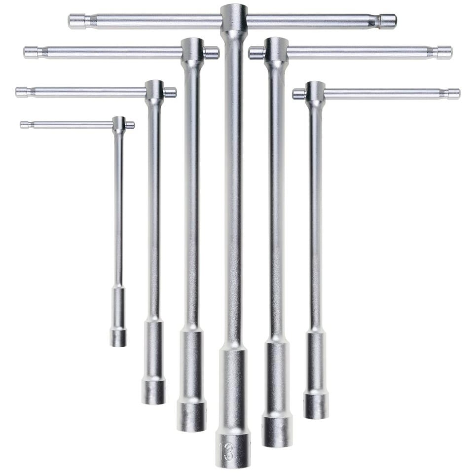 BM SPA - BMM009490076 Serie di 6 chiavi a T semplici con bussola esagonale profonda