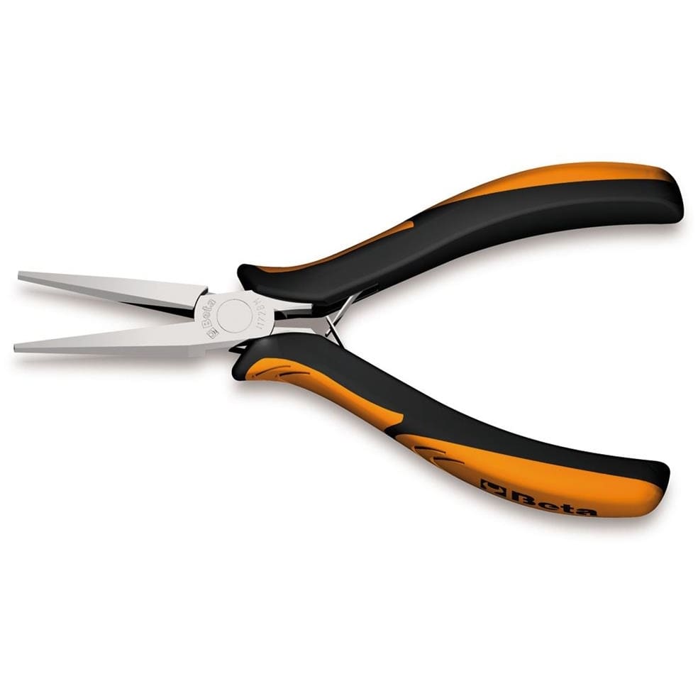 BM SPA - BMM011720101 Pinza per elettronica a becchi piatti lunghi lisci impugnatura bimateriale