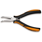 BM SPA - BMM011780102 Pinza per elettronica a becchi mezzotondi lunghi lisci rastremati piegati impugnatura bimateriale