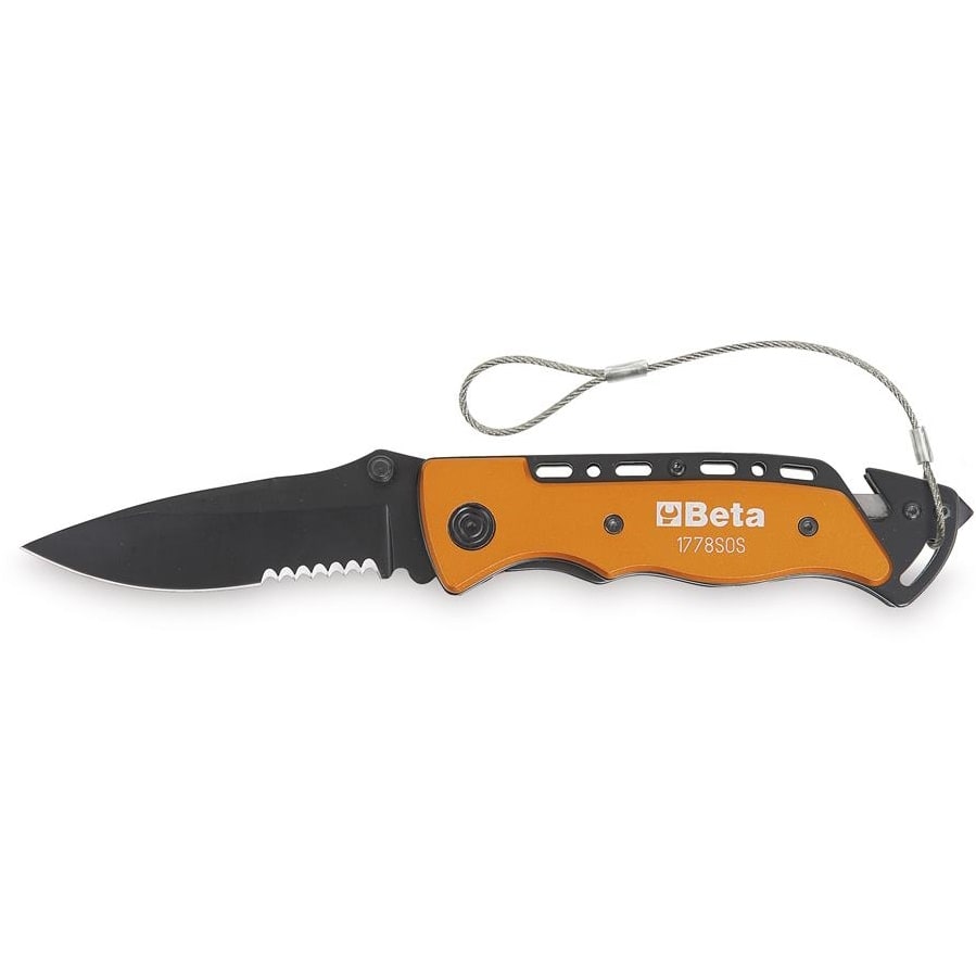 BM SPA - BMM017784080 Coltello soccorso auto con funzione martello frangicristallo e tagliacinture di sicurezza H-SAFE • in astuccio