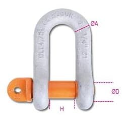 BM SPA - BMM080260212 Grilli diritti per sollevamento, perno a vite, acciaio legato ad alta resistenza staffa zincata a caldo