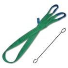 BM SPA - BMM081530010 Braca per sollevamento 2t verde nastro piatto a due strati, asole rinforzate, poliestere alta tenacità (PES)