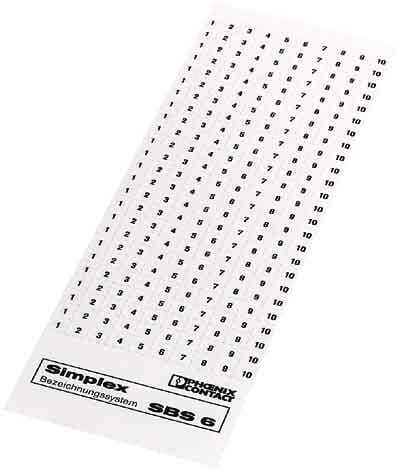 PHOENIX CONTACT - PHC1007222 SBS 6:UNBEDRUCKT SIGLATURA SIMPLEX