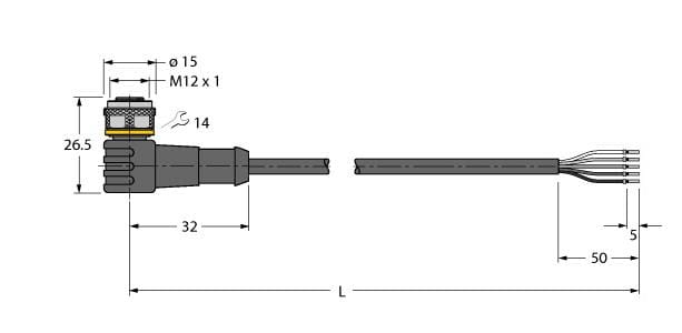 TURCK BANNER SRL TUK6625029 WKC4.5T-5/TEL