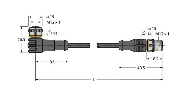 TURCK BANNER SRL TUK6625640 WKC4.4T-2-RSC4.4T/TXL