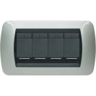 BTICINO BTIL4804AL LIVING INT - PLACCA 4 POSTI ALLUMINIO