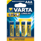 VARTA CONSUMER BATT - VAT04103101414 AAA (MINISTILO) LONGLIFE X4