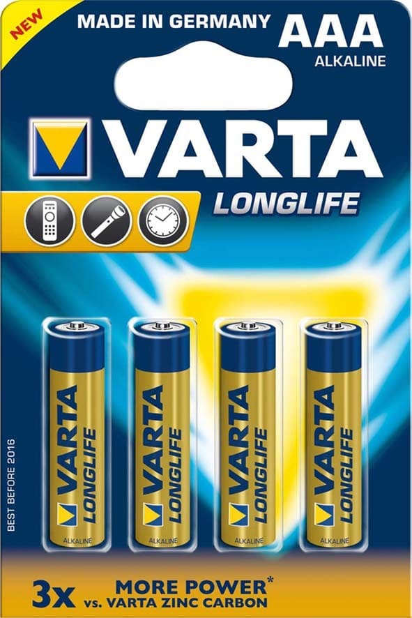 VARTA CONSUMER BATT VAT04103101414 AAA (MINISTILO) LONGLIFE X4