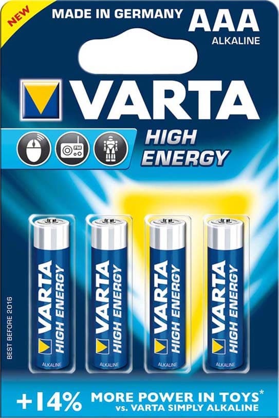 VARTA CONSUMER BATT VAT04903121414 AAA (MINISTILO) LONGLIFE POWER X4