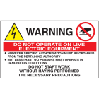 OCMEI SRL OCM6CR2485-GB CART.120X70MM WARNING DO NOT OPERAT
