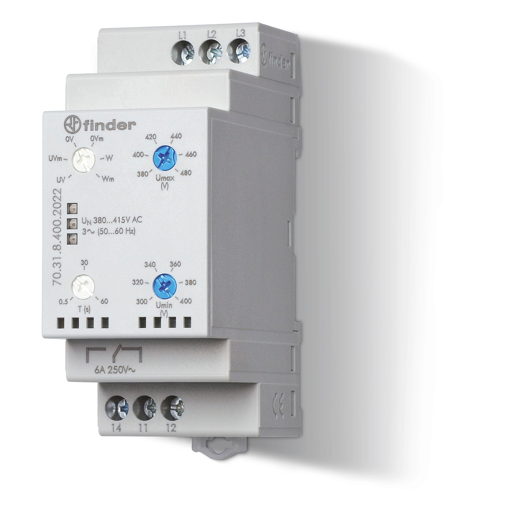 FINDER SPA FIN703184002022 CONTROLLO TENSIONE TRIFASE UMIN/UMAX 1CO