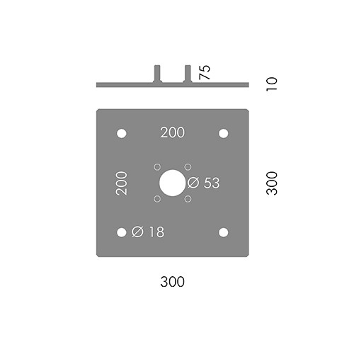 SIMES SPA SMVS.7108.24 FLANGIA QUADRATA PER PALO PARK ANT