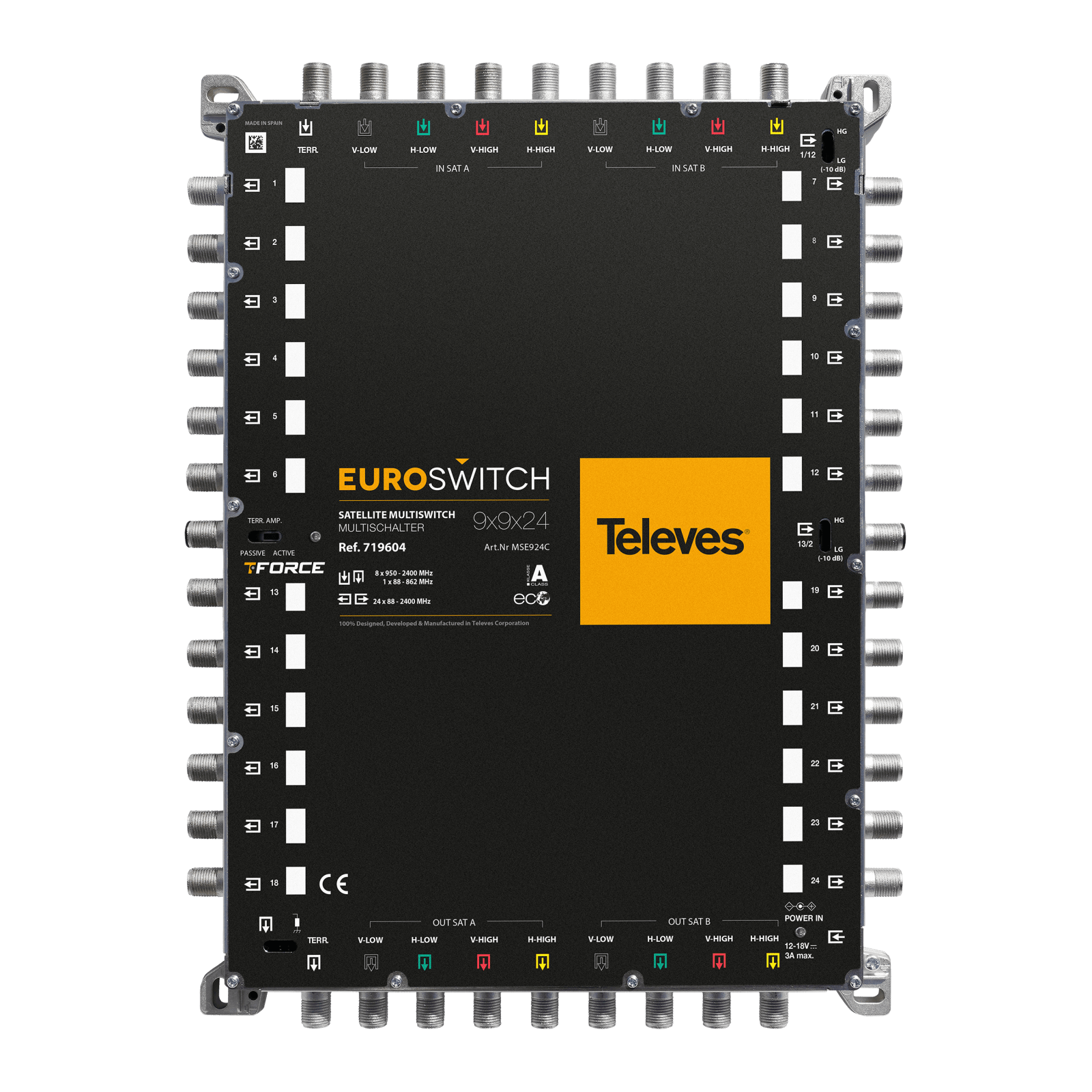 TELEVES ITALIA SRL - TVV719604 EUROSWITCH 9X9X24 F TERMINAL/CASCATA