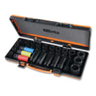 BM SPA - BMM007200904 Serie di 24 chiavi a bussola Macchina con attacco quadro femmina 1/2' fosfatate, in cassetta di lamiera