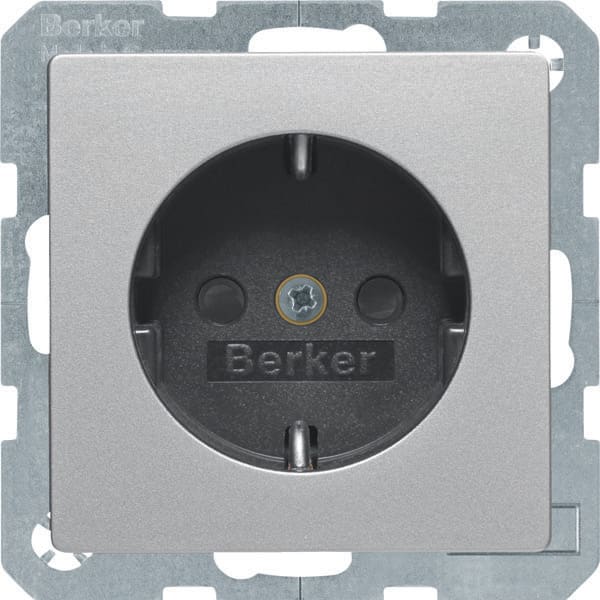BERKER BRK7341236084 P.SCHUKO Q1/Q3 ALU VELLUTO, VERNICIATO