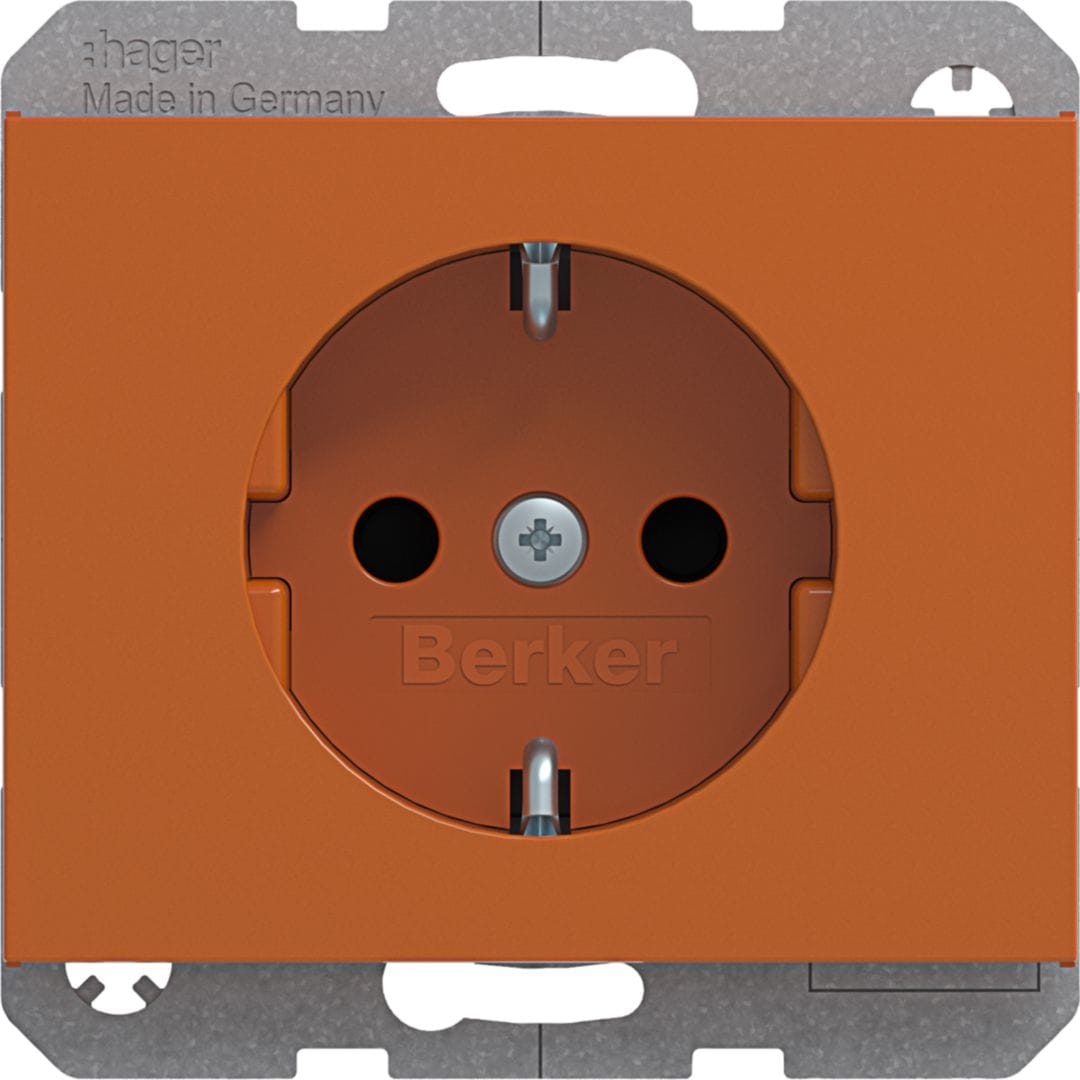 BERKER BRK7341357014 PRESA SCHUKO SERIE K1 ARANCIONE LUCIDO