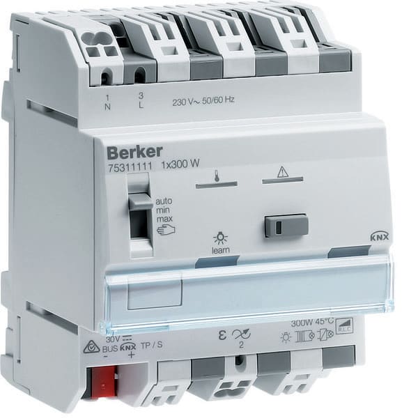 BERKER - BRK75311111 MOD.KNX+ TP DIMM 1 OUT 300W 230V CFL+LED
