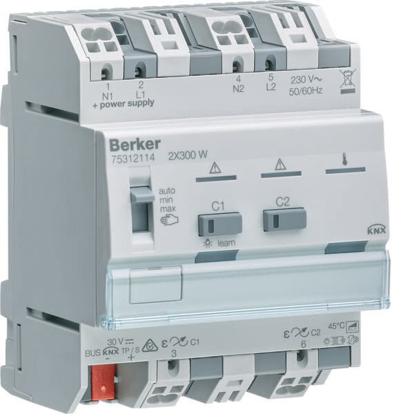 BERKER - BRK75312114 MOD.KNX+ TP DIMM RLC 2 OUT 600W 230V 4M