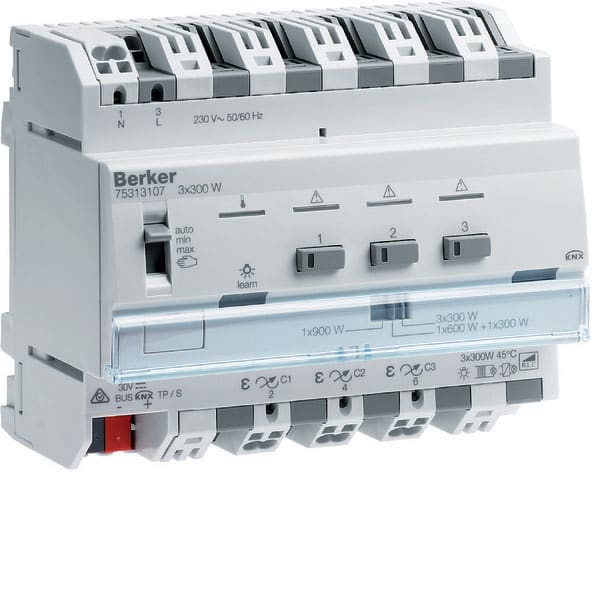 BERKER - BRK75313107 MOD.KNX+TP DIMM 3 OUT 900W 230V LED 6M