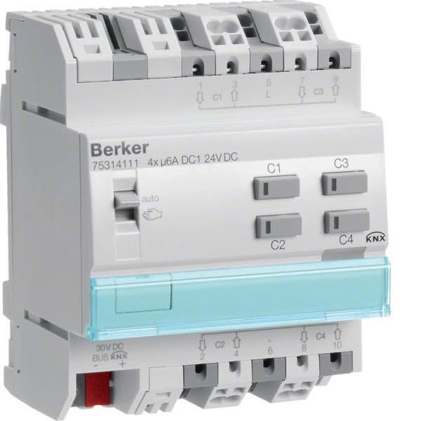 BERKER - BRK75314111 MOD.KNX+ TP VENEZ 4 OUT 6A DC1 24VCC 4M