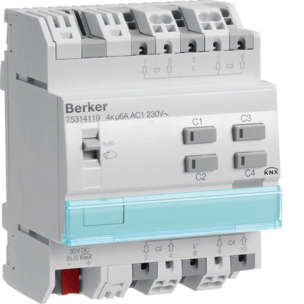 BERKER - BRK75314119 MOD.KNX+ TP VENEZ 4 OUT 6A AC1 230V 4M