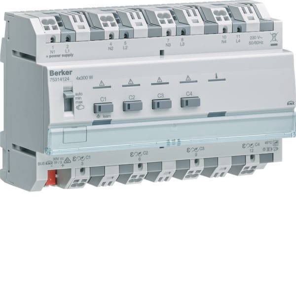 BERKER - BRK75314124 MOD.KNX+ TP DIMM RLC 4 OUT 1200W 230V 6M