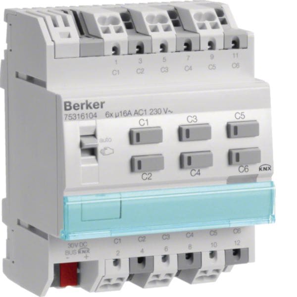BERKER - BRK75316104 MOD.KNX+ TP 6 OUT 16A AC1 230V - 4M