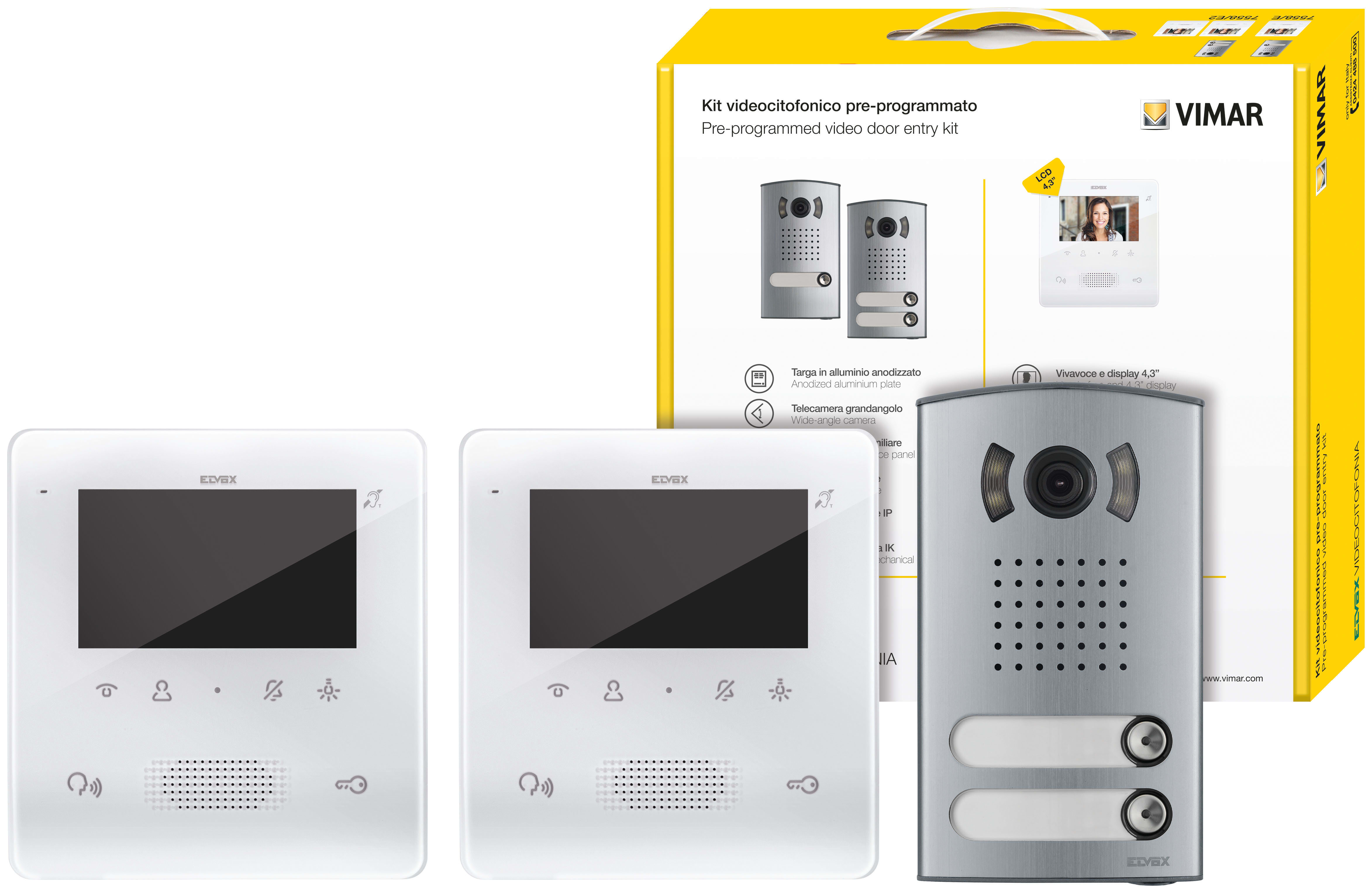 VIMAR SPA VIW7558/E2 KIT VIDEO 2F+ BIFAM. TAB 4.3 VIVAVOCE