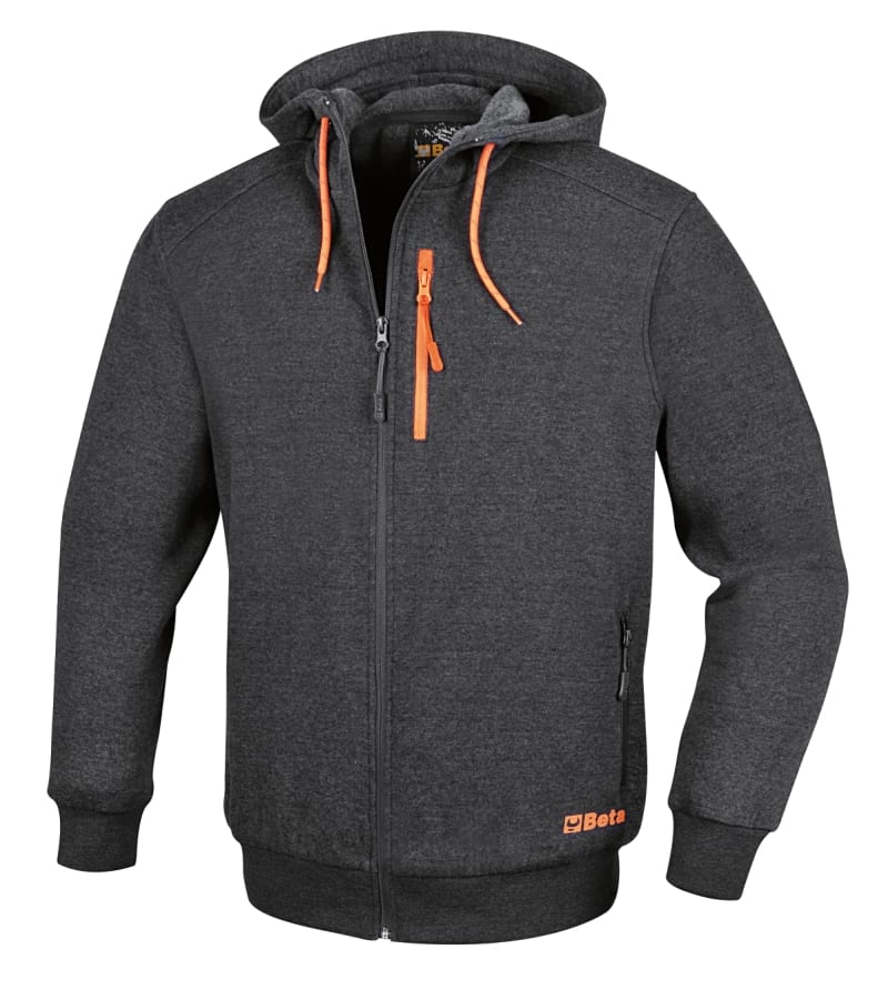 BM SPA BMM076650100 FELPE ZIP LUNGA C/CAPPUCCIO GREY TG. XS