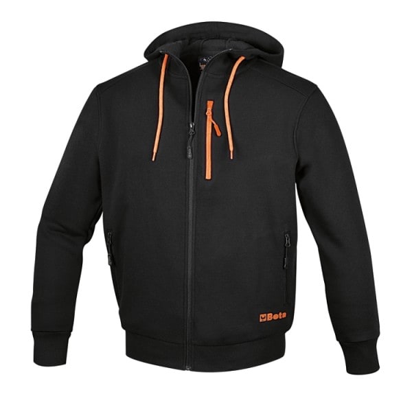 BM SPA BMM076650003 FELPE ZIP LUNGA C/CAPPUCCIO BLACK TG. L