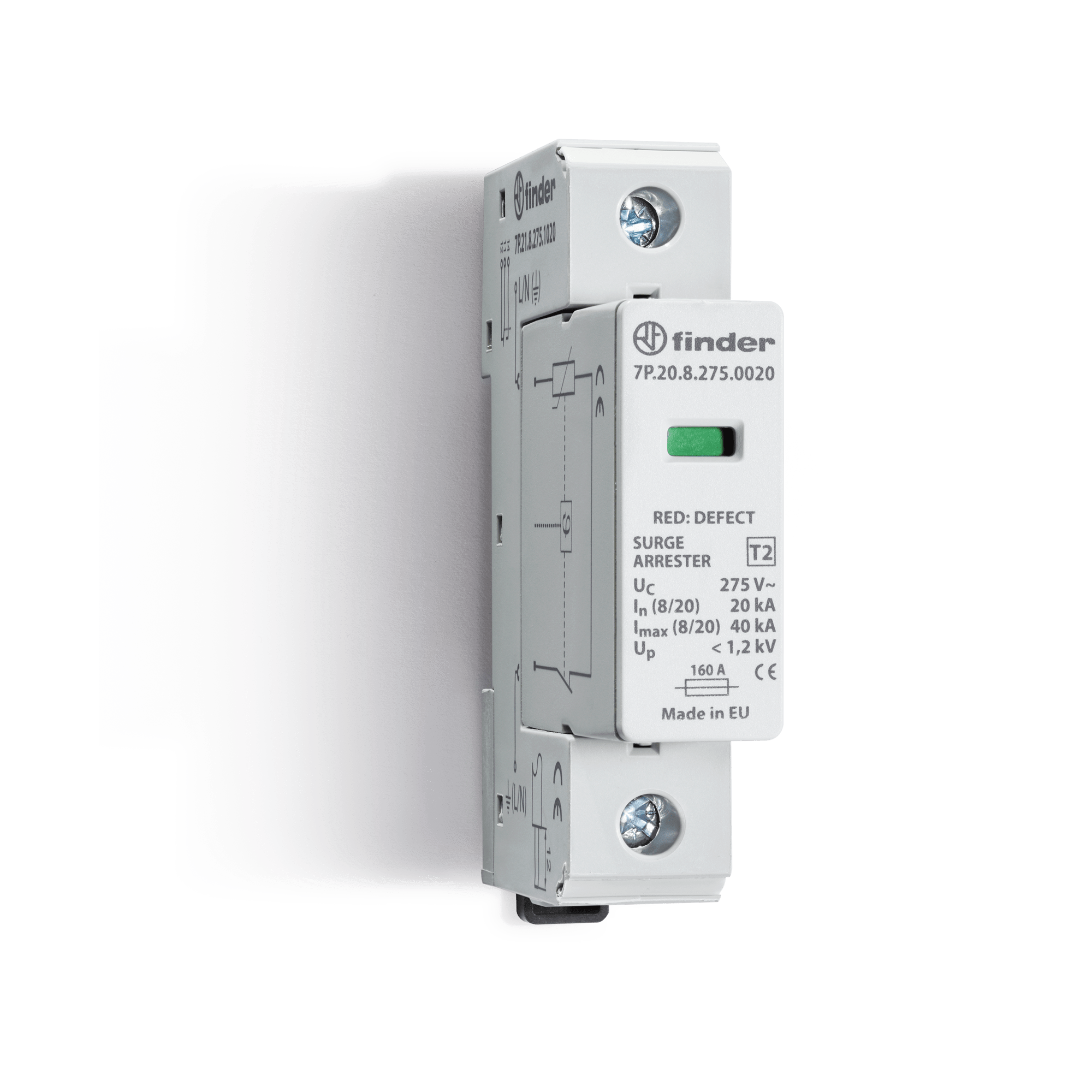 FINDER SPA FIN7P2181501015 SPD CLASSE2 UNIPOL 1P 150VAC 15KA NO REM
