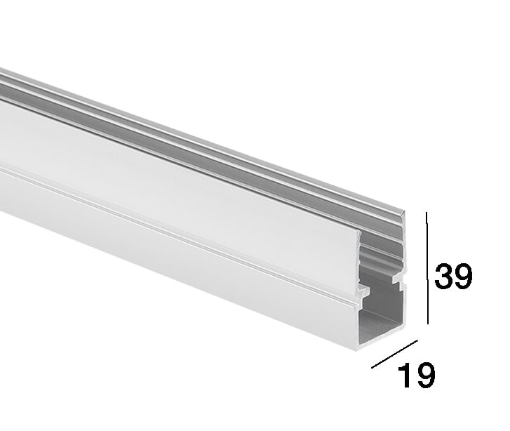 LINEA LIGHT (ILED) - ILD82199 PROFILO 39X19 ANODIZZATO ARGENTO 2M