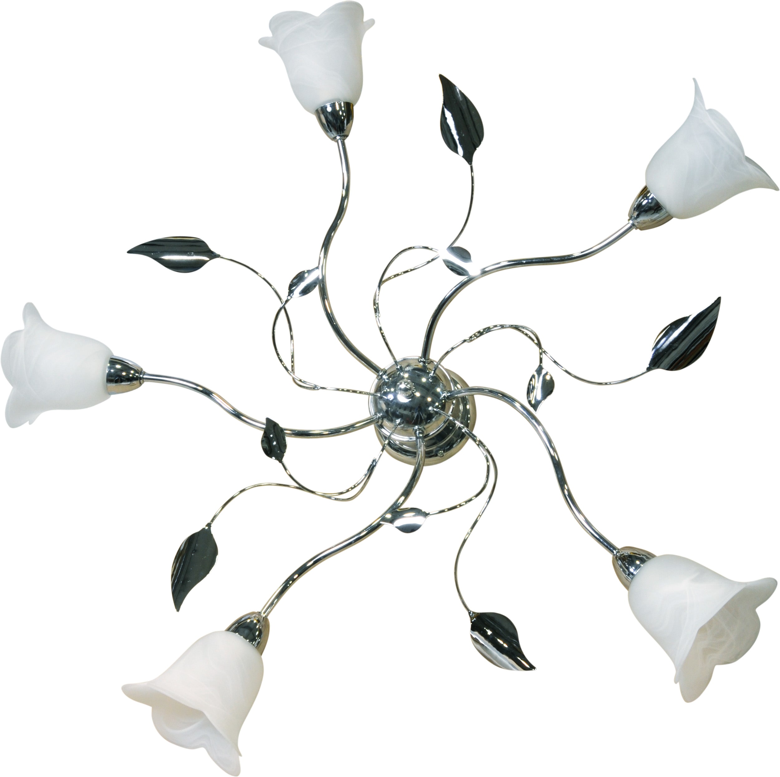 LE PROLUNGHE SAS PRG8005/VE PLAFONIERA E14 5 LUCI-VETRO SATIN.D.13CM