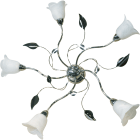 LE PROLUNGHE SAS PRG8005/VE PLAFONIERA E14 5 LUCI-VETRO SATIN.D.13CM