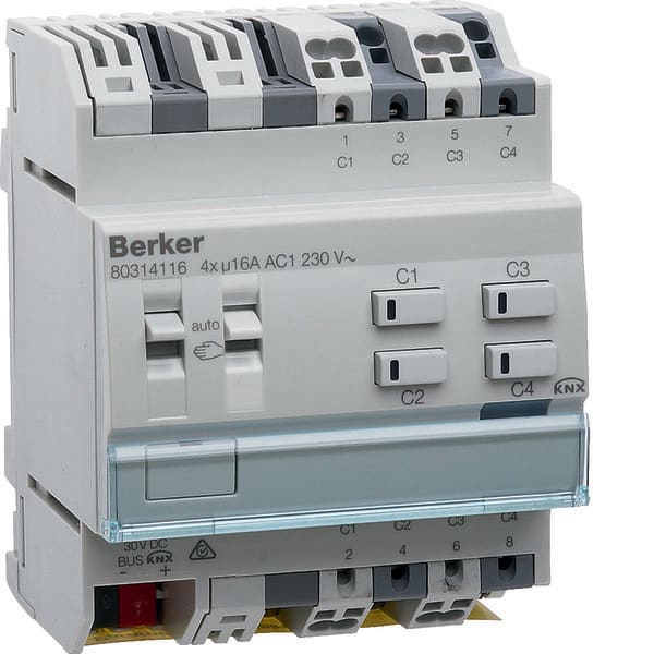 BERKER - BRK80314116 MOD.KNX TP 4 OUT 16A AC1 230V CAP 4M