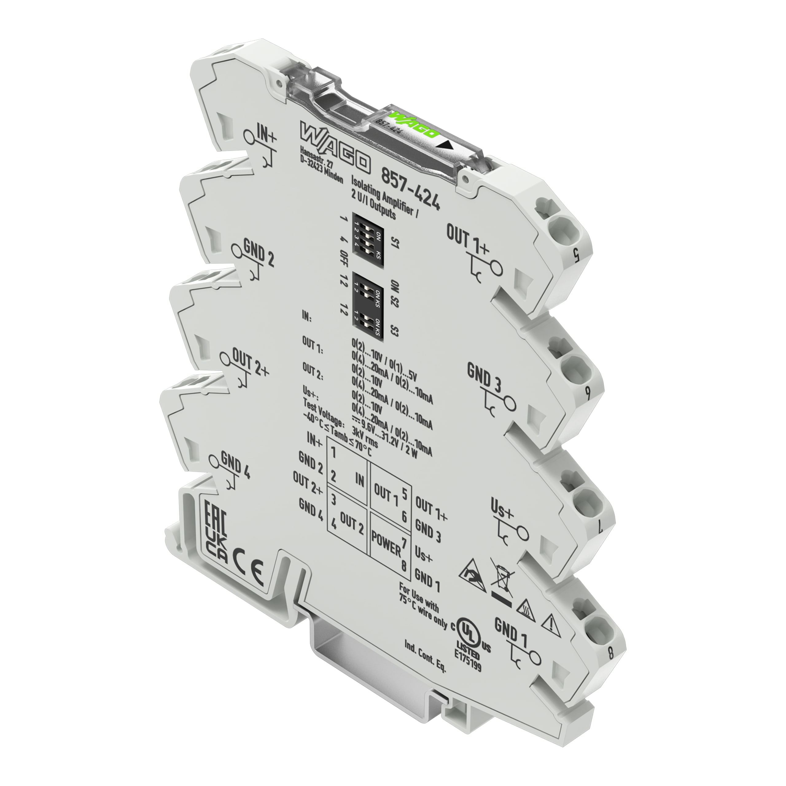 WAGO ITALIA SRL WAG857-424 ISO-AMP UI