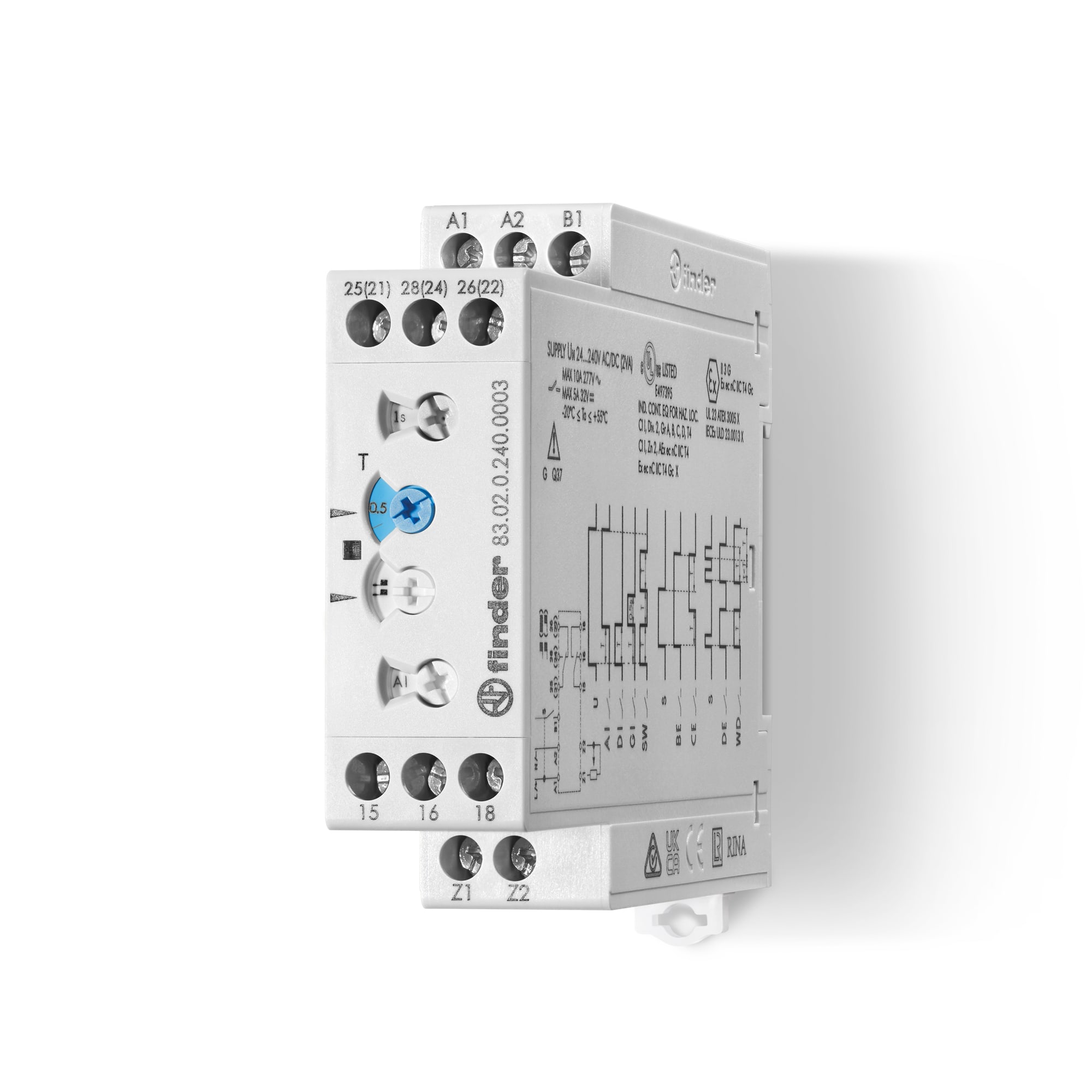 FINDER SPA - FIN830202400003 TEMPORIZZATORE MULTIFUNZ.24/240V 2CO 10A