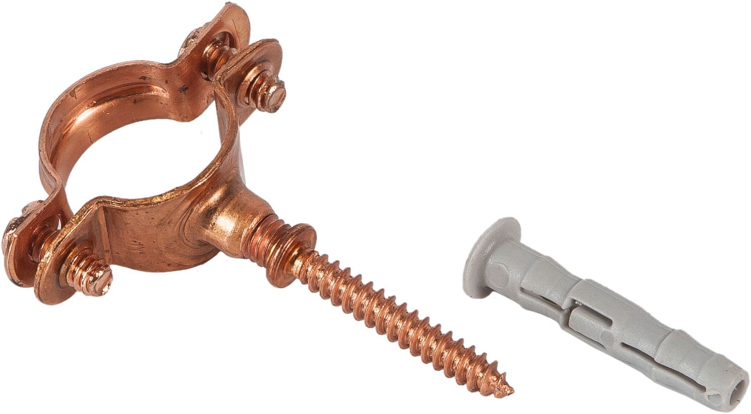 FANTON SRL - FME84085 FERMATUBO D18MM IN RAME SATINATO+VITI+TA