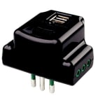 FANTON SRL - FME87801 ADATT.DA S11 A 3P11+2USB PIATTO NE