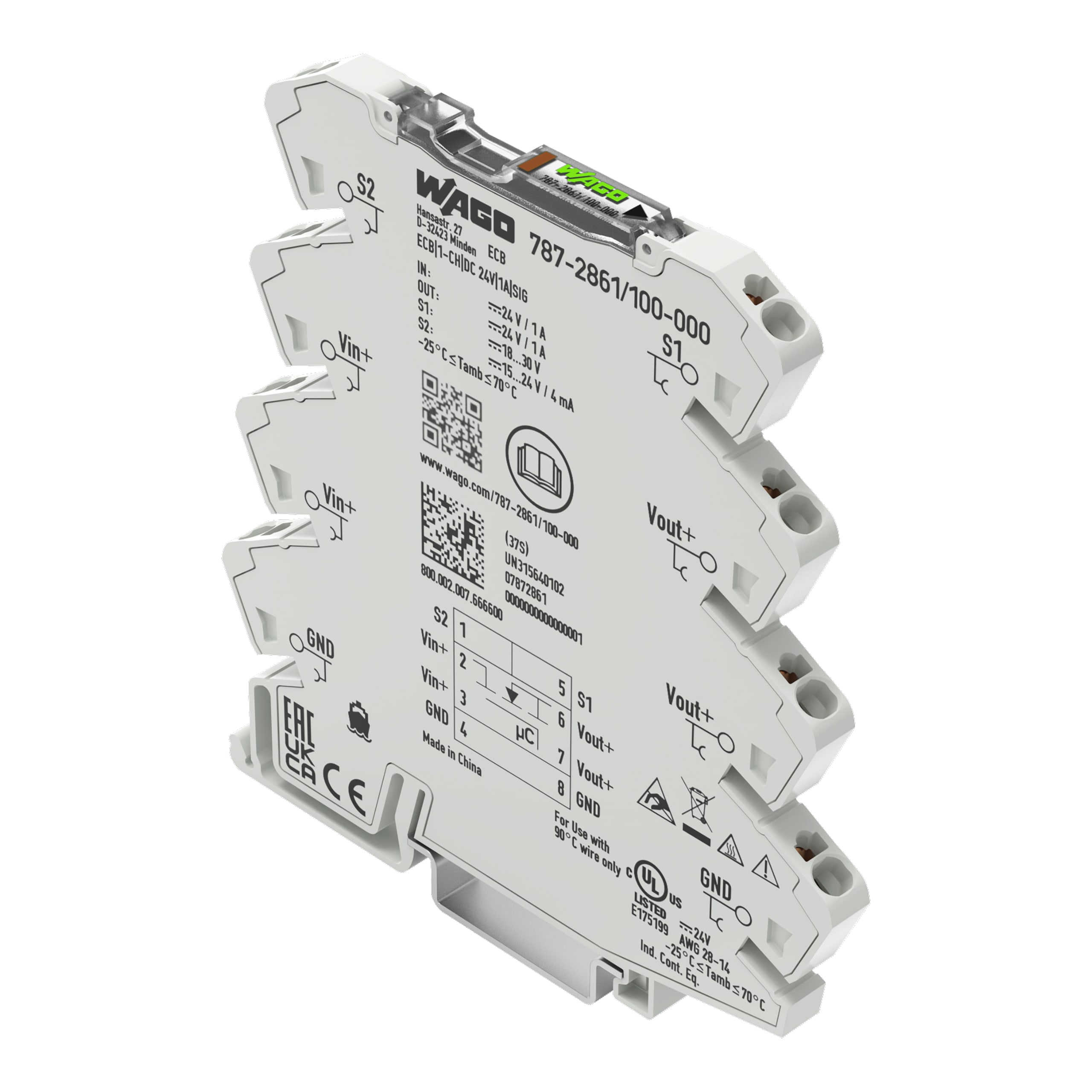 WAGO ITALIA SRL WAG787-2861/100-000 ECB 1 CANALE DC 24V