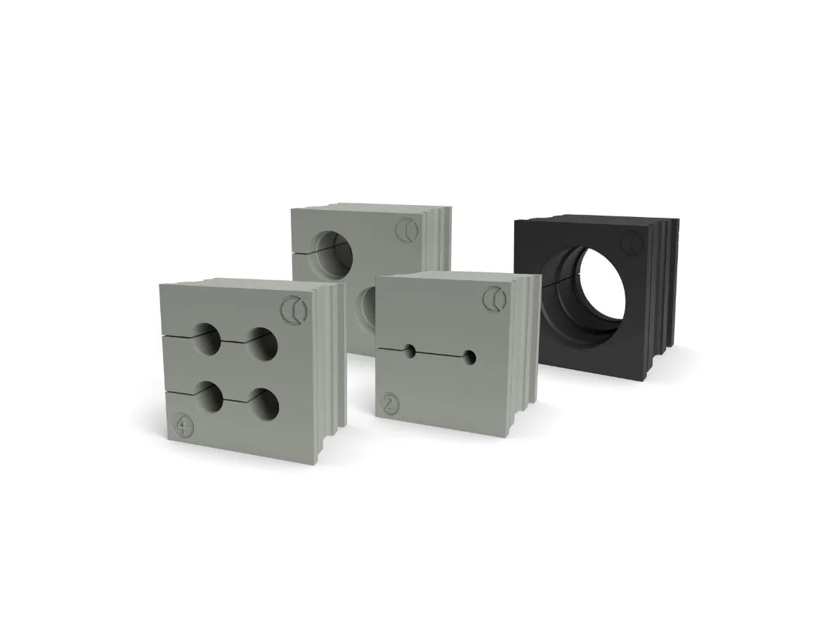 CEMBRE SPA - CEM9.A1D4 GOMMINO PICCOLO PER PASSACAVI DIVISIBILI, IN TPE, GRIGIO RAL 7004, IP66, HALOGE FREE E SILICON FREE, ADATTO PER 1 CAVO DIAMETRO DA 4 A 5 mm