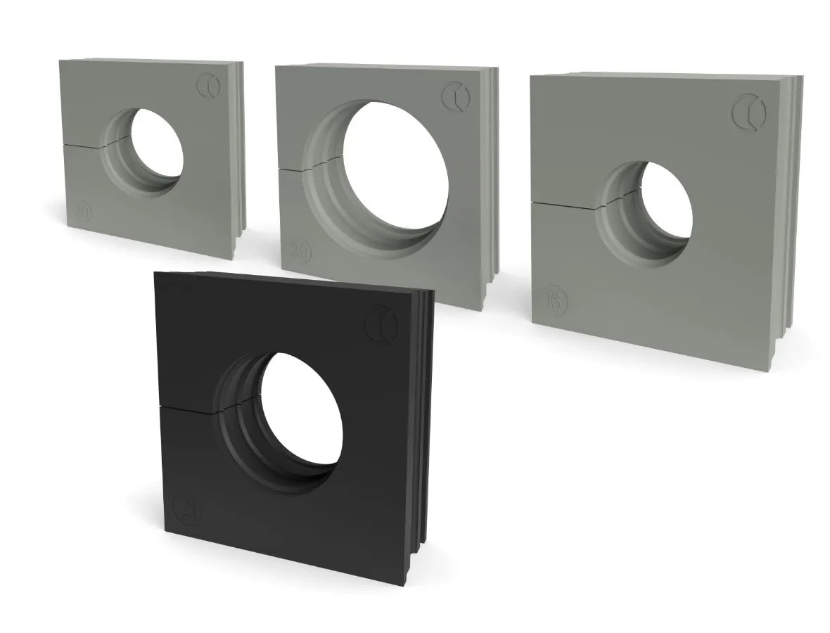 CEMBRE SPA - CEM9.B1D20 GOMMINO GRANDE PER PASSACAVI DIVISIBILI, IN TPE, GRIGIO RAL 7004, IP66, HALOGE FREE E SILICON FREE, ADATTO PER 1 CAVO DIAMETRO DA 20 A 21 mm